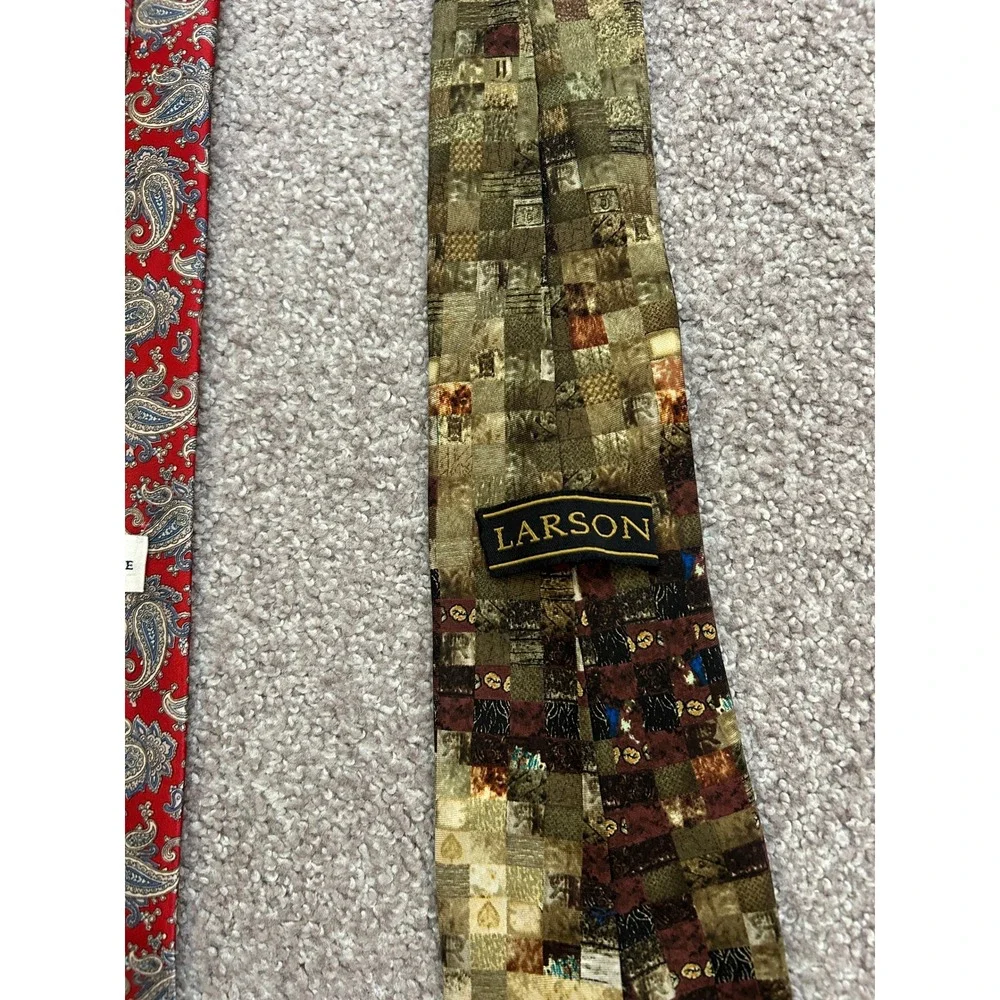 Academia Office Aesthetic Necktie 4 Lot Mens Multicolor Excellent Paisley Floral